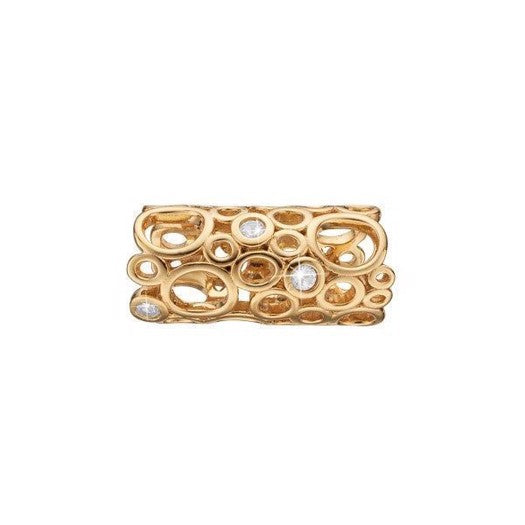 Champagne Love charm i forgyldt sølv fra Christina Jewelry & Watches med zirkonia